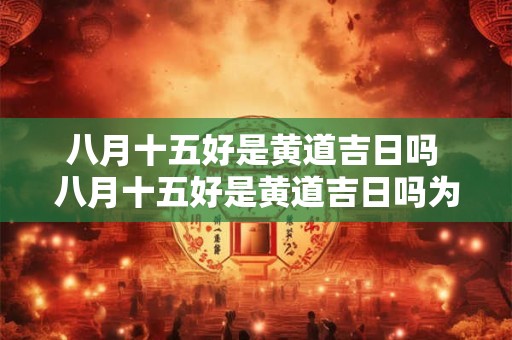 八月十五好是黄道吉日吗 八月十五好是黄道吉日吗为什么