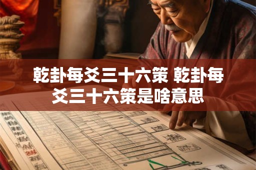乾卦每爻三十六策 乾卦每爻三十六策是啥意思