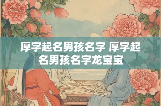 厚字起名男孩名字 厚字起名男孩名字龙宝宝