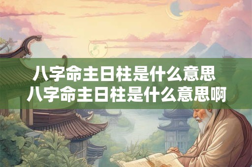 八字命主日柱是什么意思 八字命主日柱是什么意思啊