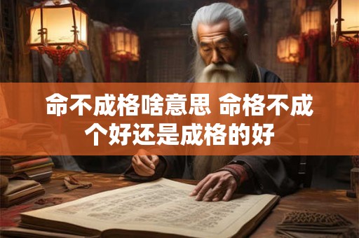 命不成格啥意思 命格不成个好还是成格的好