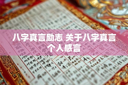 八字真言励志 关于八字真言个人感言