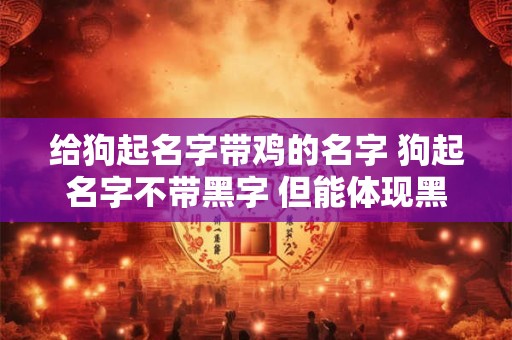 给狗起名字带鸡的名字 狗起名字不带黑字 但能体现黑的名字吗