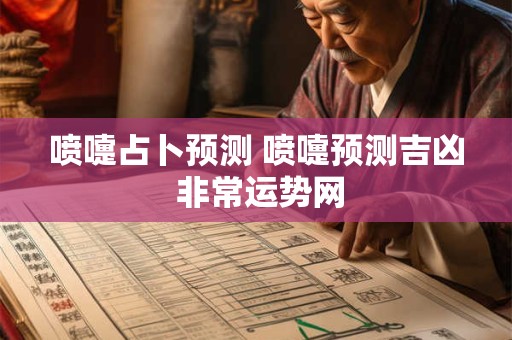 喷嚏占卜预测 喷嚏预测吉凶 非常运势网