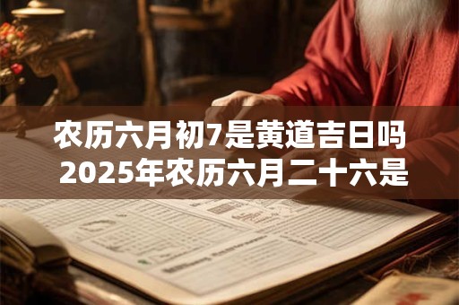 农历六月初7是黄道吉日吗 2025年农历六月二十六是黄道吉日吗