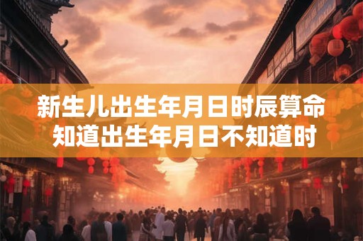 新生儿出生年月日时辰算命 知道出生年月日不知道时辰能算命准吗