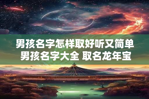 男孩名字怎样取好听又简单 男孩名字大全 取名龙年宝宝