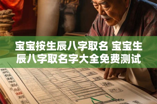 宝宝按生辰八字取名 宝宝生辰八字取名字大全免费测试