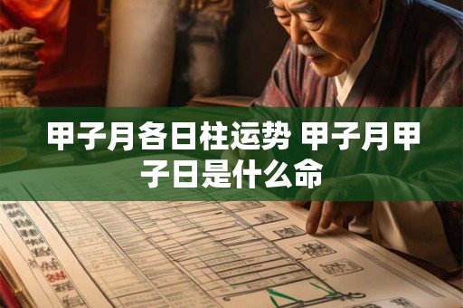 甲子月各日柱运势 甲子月甲子日是什么命