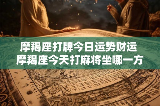 摩羯座打牌今日运势财运 摩羯座今天打麻将坐哪一方运气好