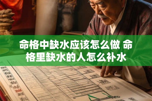 命格中缺水应该怎么做 命格里缺水的人怎么补水