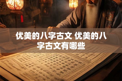 优美的八字古文 优美的八字古文有哪些