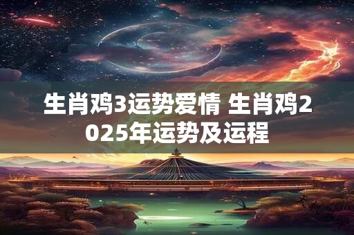 生肖鸡3运势爱情 生肖鸡2025年运势及运程
