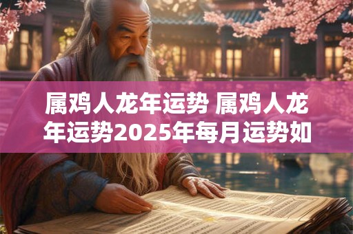 属鸡人龙年运势 属鸡人龙年运势2025年每月运势如何