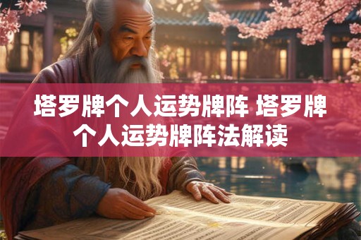 塔罗牌个人运势牌阵 塔罗牌个人运势牌阵法解读