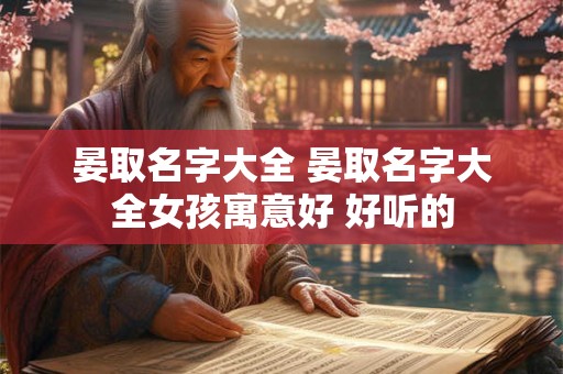 晏取名字大全 晏取名字大全女孩寓意好 好听的
