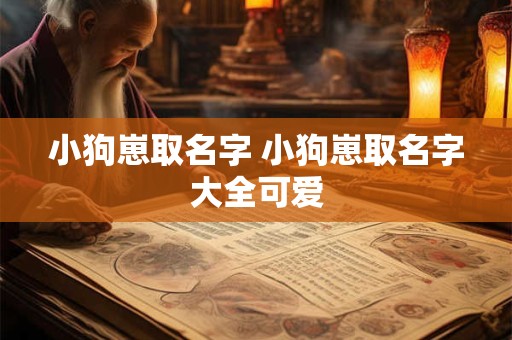 小狗崽取名字 小狗崽取名字大全可爱