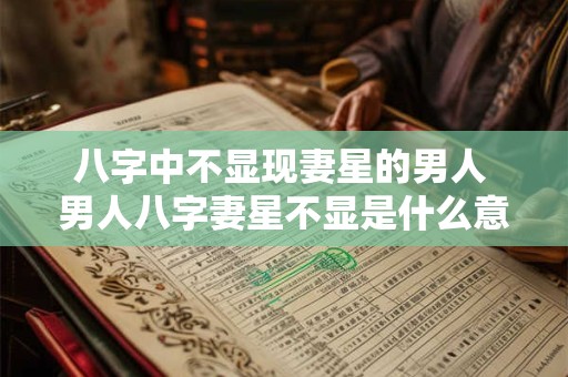 八字中不显现妻星的男人 男人八字妻星不显是什么意思