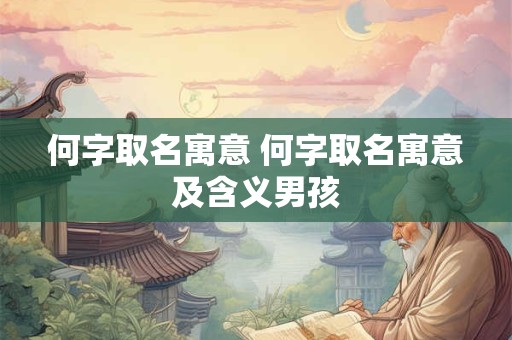 何字取名寓意 何字取名寓意及含义男孩
