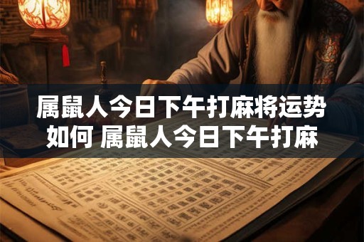 属鼠人今日下午打麻将运势如何 属鼠人今日下午打麻将运势如何呢