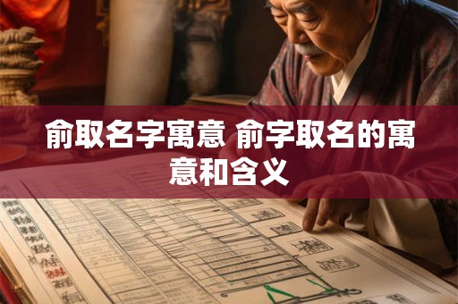 俞取名字寓意 俞字取名的寓意和含义
