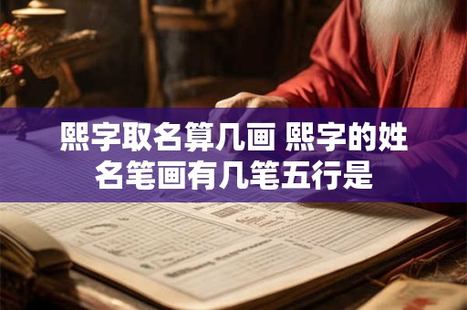 熙字取名算几画 熙字的姓名笔画有几笔五行是