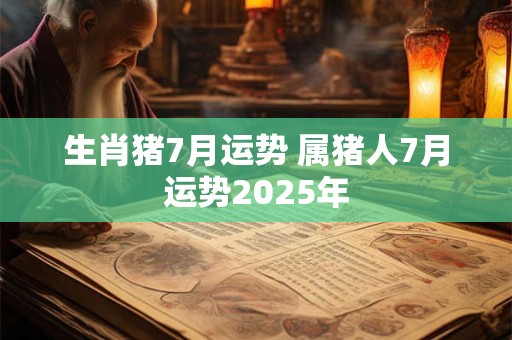 生肖猪7月运势 属猪人7月运势2026年 生肖猪7月运势 属猪人7月运势2026年
