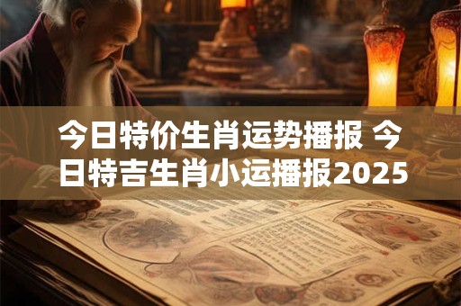 今日特价生肖运势播报 今日特吉生肖小运播报2025年