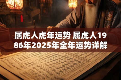 属虎人虎年运势 属虎人1986年2025年全年运势详解