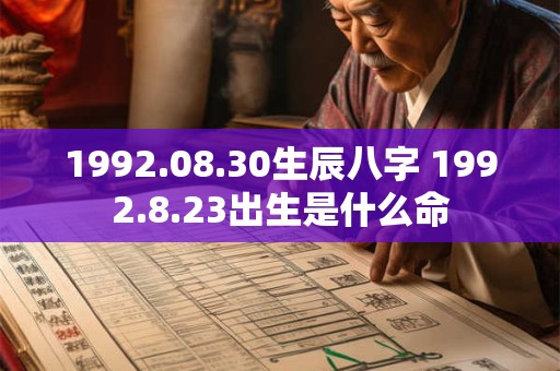 1992.08.30生辰八字 1992.8.23出生是什么命