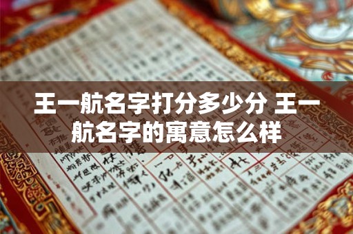 王一航名字打分多少分 王一航名字的寓意怎么样