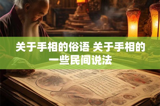 关于手相的俗语 关于手相的一些民间说法