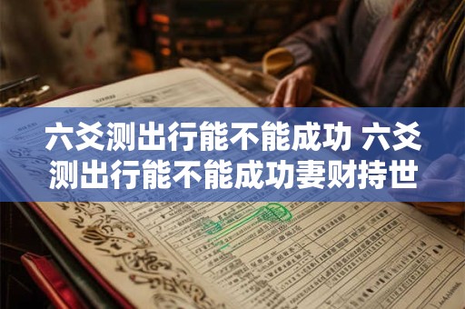 详细阅读:六爻测出行能不能成功 六爻测出行能不能成功妻财持世 六爻测出行能不能成功 六爻测出行能不能成功妻财持世