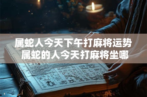 属蛇人今天下午打麻将运势 属蛇的人今天打麻将坐哪个方位旺财