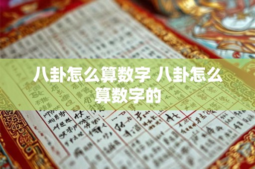 八卦怎么算数字 八卦怎么算数字的