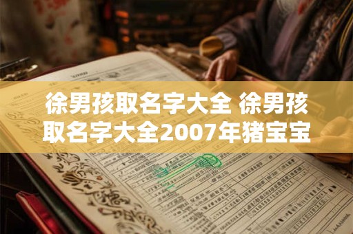 徐男孩取名字大全 徐男孩取名字大全2007年猪宝宝