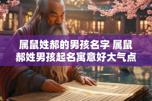 属鼠姓郝的男孩名字 属鼠郝姓男孩起名寓意好大气点的