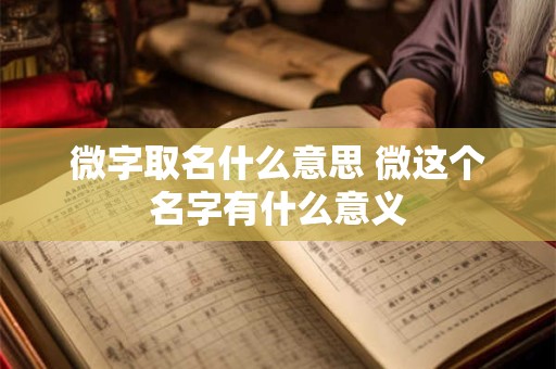 微字取名什么意思 微这个名字有什么意义