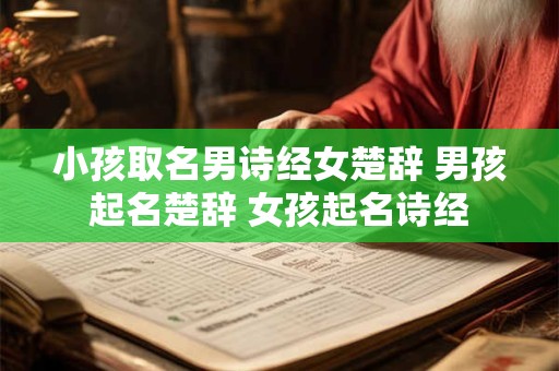 小孩取名男诗经女楚辞 男孩起名楚辞 女孩起名诗经