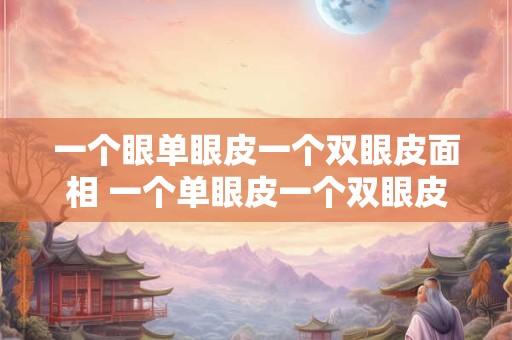 一个眼单眼皮一个双眼皮面相 一个单眼皮一个双眼皮的人 有福气吗