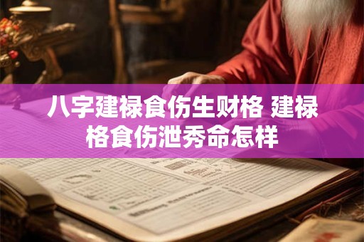 八字建禄食伤生财格 建禄格食伤泄秀命怎样