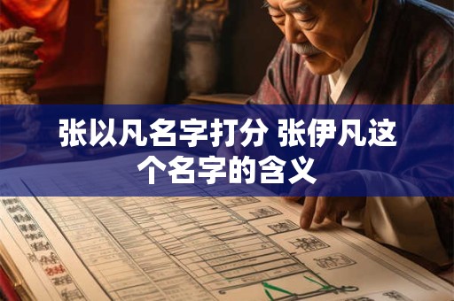 张以凡名字打分 张伊凡这个名字的含义 张以凡名字打分 张伊凡这个名字的含义