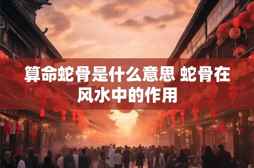 算命蛇骨是什么意思 蛇骨在风水中的作用
