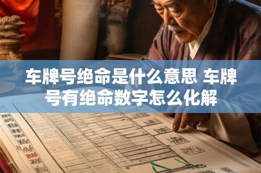 车牌号绝命是什么意思 车牌号有绝命数字怎么化解