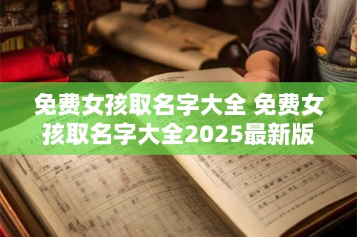 免费女孩取名字大全 免费女孩取名字大全2025最新版