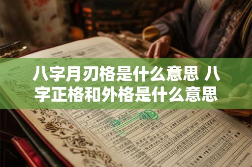 八字月刃格是什么意思 八字正格和外格是什么意思