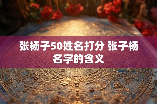 张杨子50姓名打分 张子杨名字的含义 张杨子50姓名打分 张子杨名字的含义