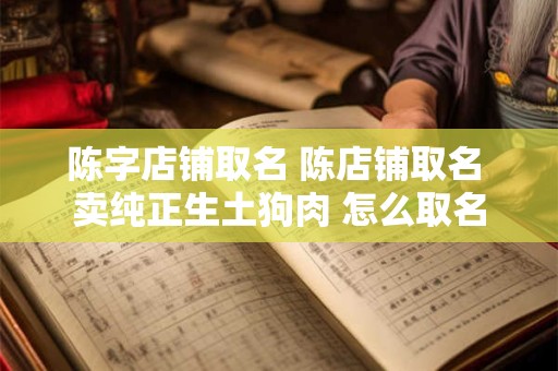 陈字店铺取名 陈店铺取名 卖纯正生土狗肉 怎么取名