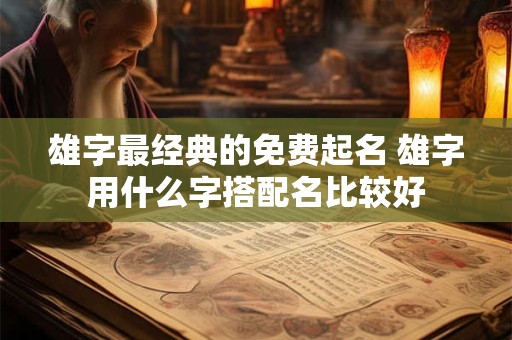 雄字最经典的免费起名 雄字用什么字搭配名比较好