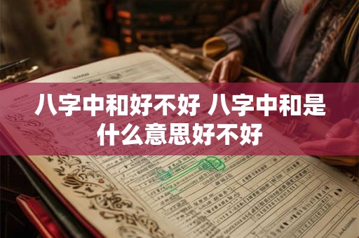 详细阅读:八字中和好不好 八字中和是什么意思好不好 八字中和好不好 八字中和是什么意思好不好